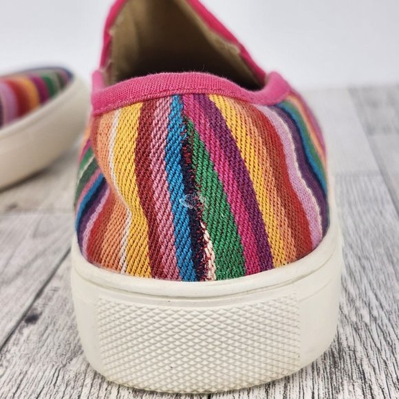 Boutique by Corkys Sneaker Womens Sz 6 Slip-on Multi-Color Striped Artsy Whimsy - Picture 10 of 10